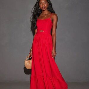 VICI Eleanor A-Line Front Cutout Maxi Dress